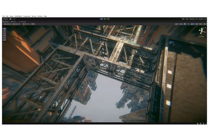 cyberpunk - Tall City Low-poly 3D model 4