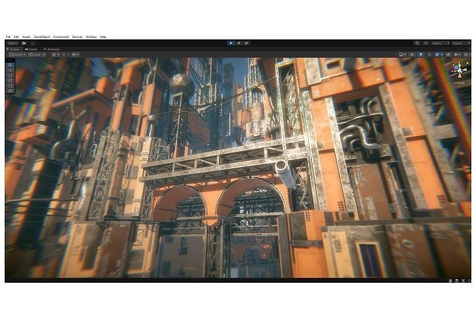 cyberpunk - Tall City Low-poly 3D model 2