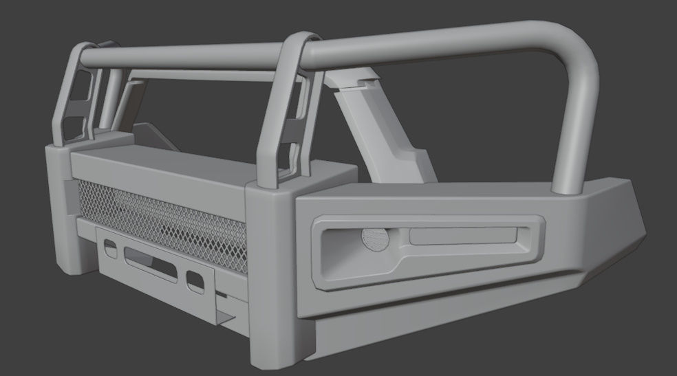 BUMPER CUSTOM FOR TOYOTA HILUX  3D model_9