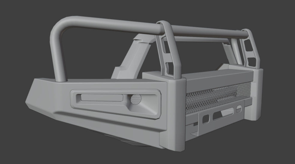 BUMPER CUSTOM FOR TOYOTA HILUX  3D model_6