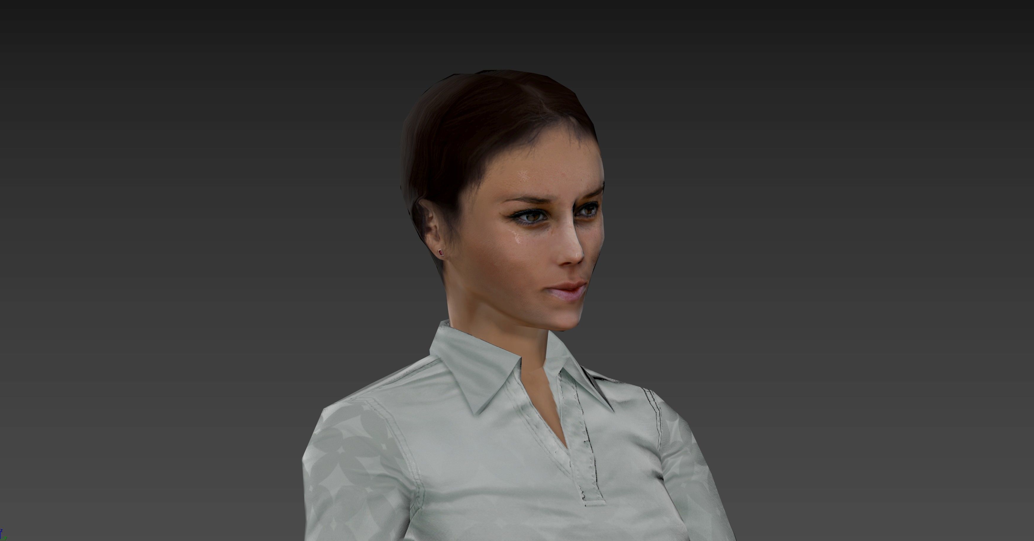 Female Cyclist - Animated Low-poly 3D model_4