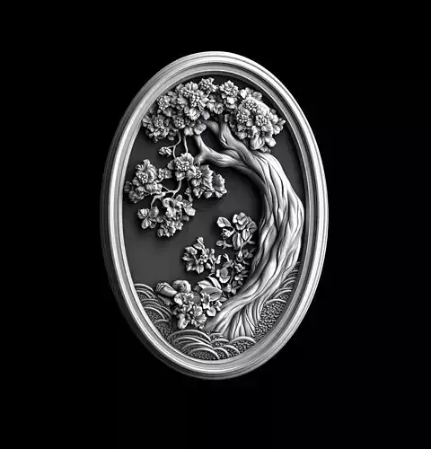 Oriental Sakura Relief Wall Panel