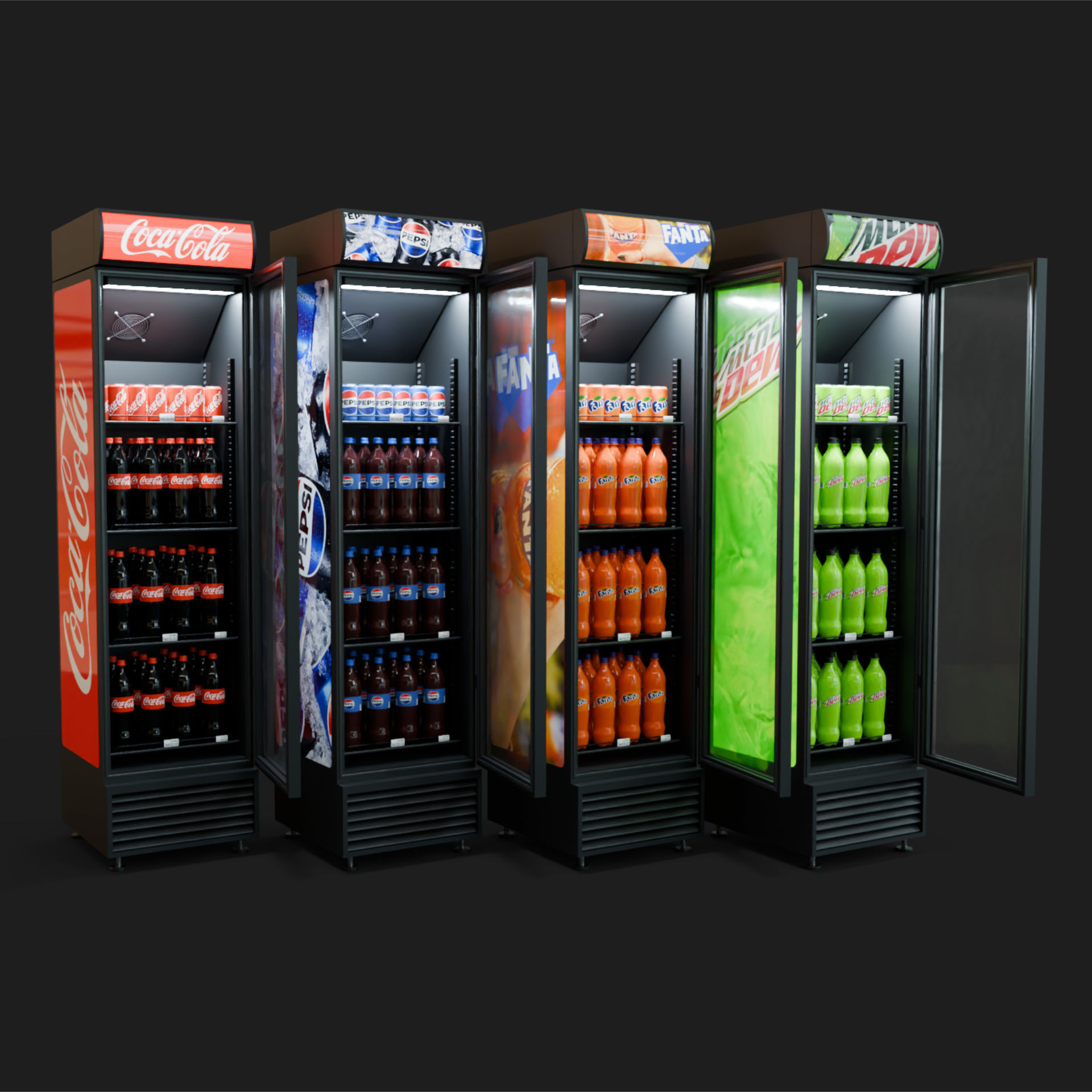 Shop Fridge for cold drink soft drink 3d model 3D model_3