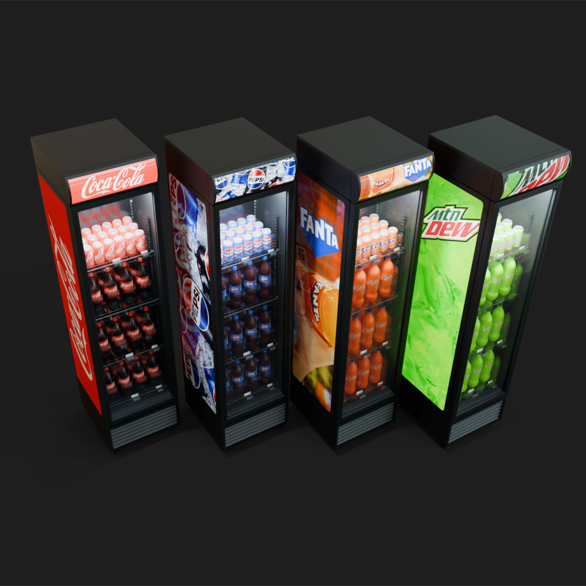 Shop Fridge for cold drink soft drink 3d model 3D model_2
