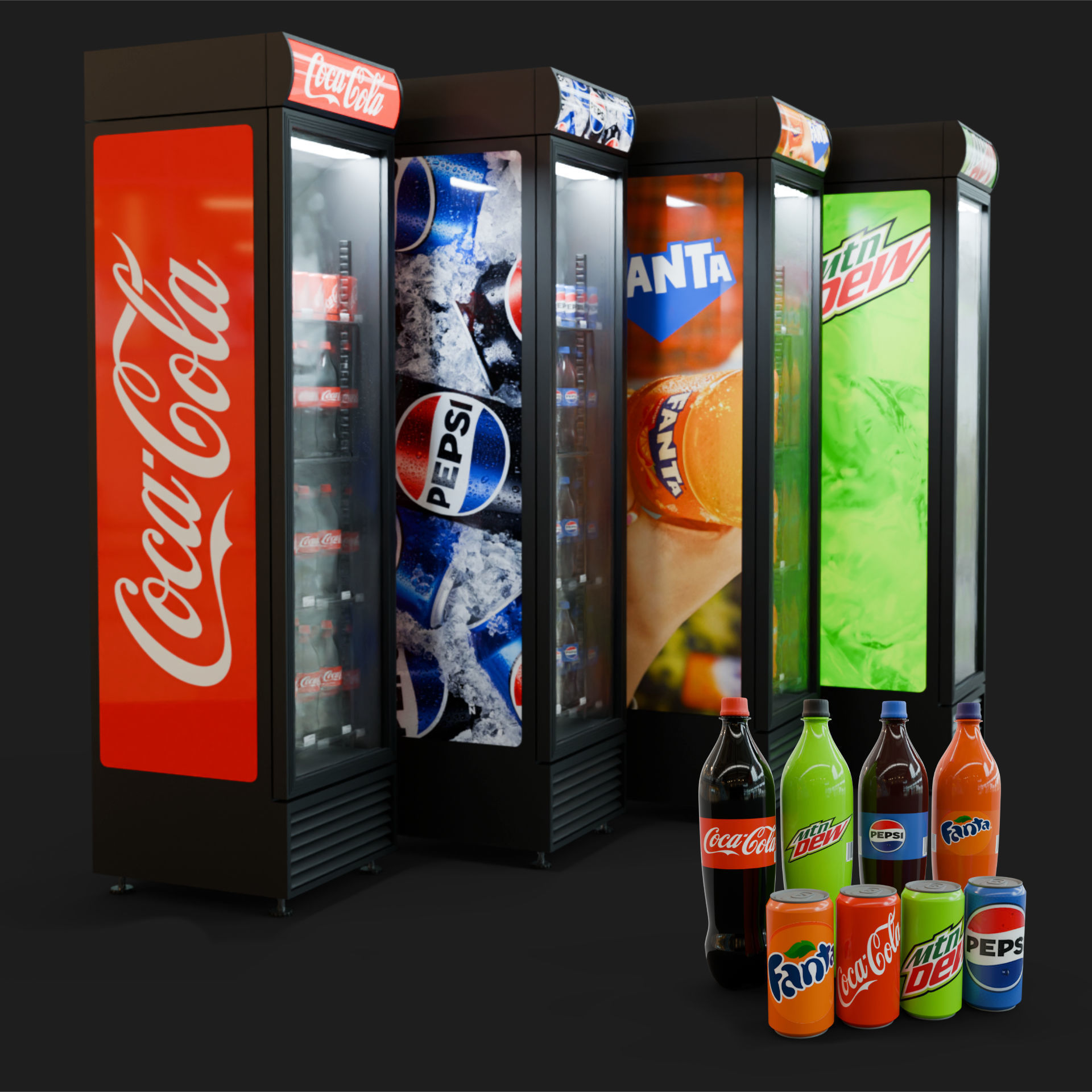 Shop Fridge for cold drink soft drink 3d model 3D model_1