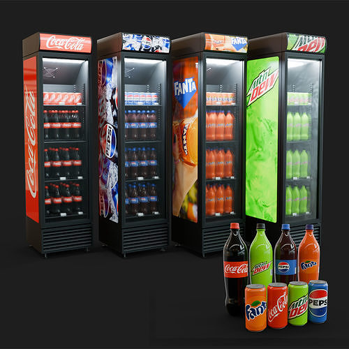 Shop Fridge for cold drink soft drink 3d model 3D model