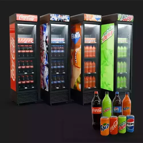 Shop Fridge for cold drink soft drink 3d model 3D model