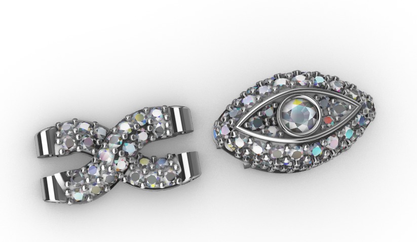 hiphop evil eye chain 3D print model_3