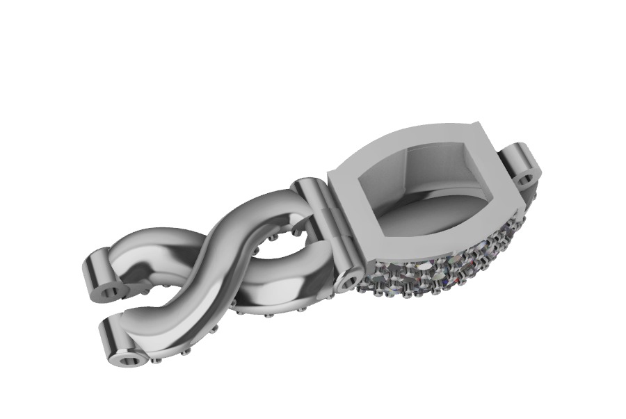 hiphop evil eye chain 3D print model_7