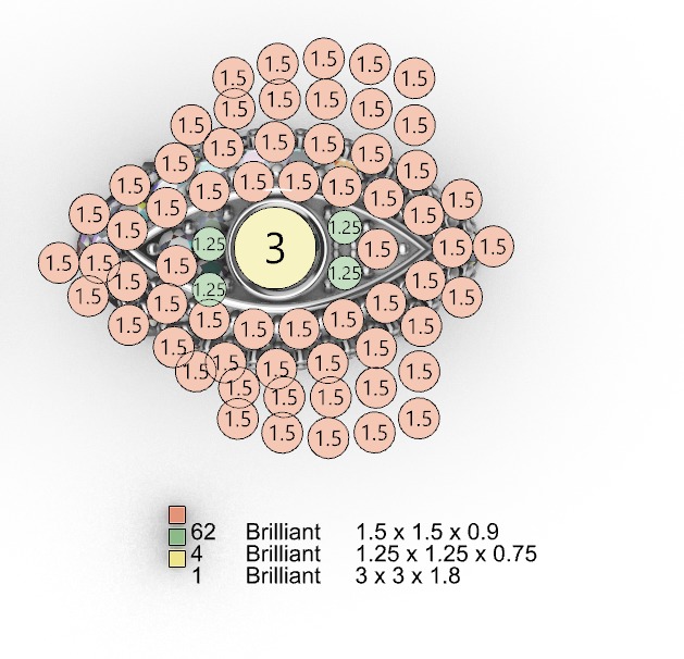 hiphop evil eye chain 3D print model_12