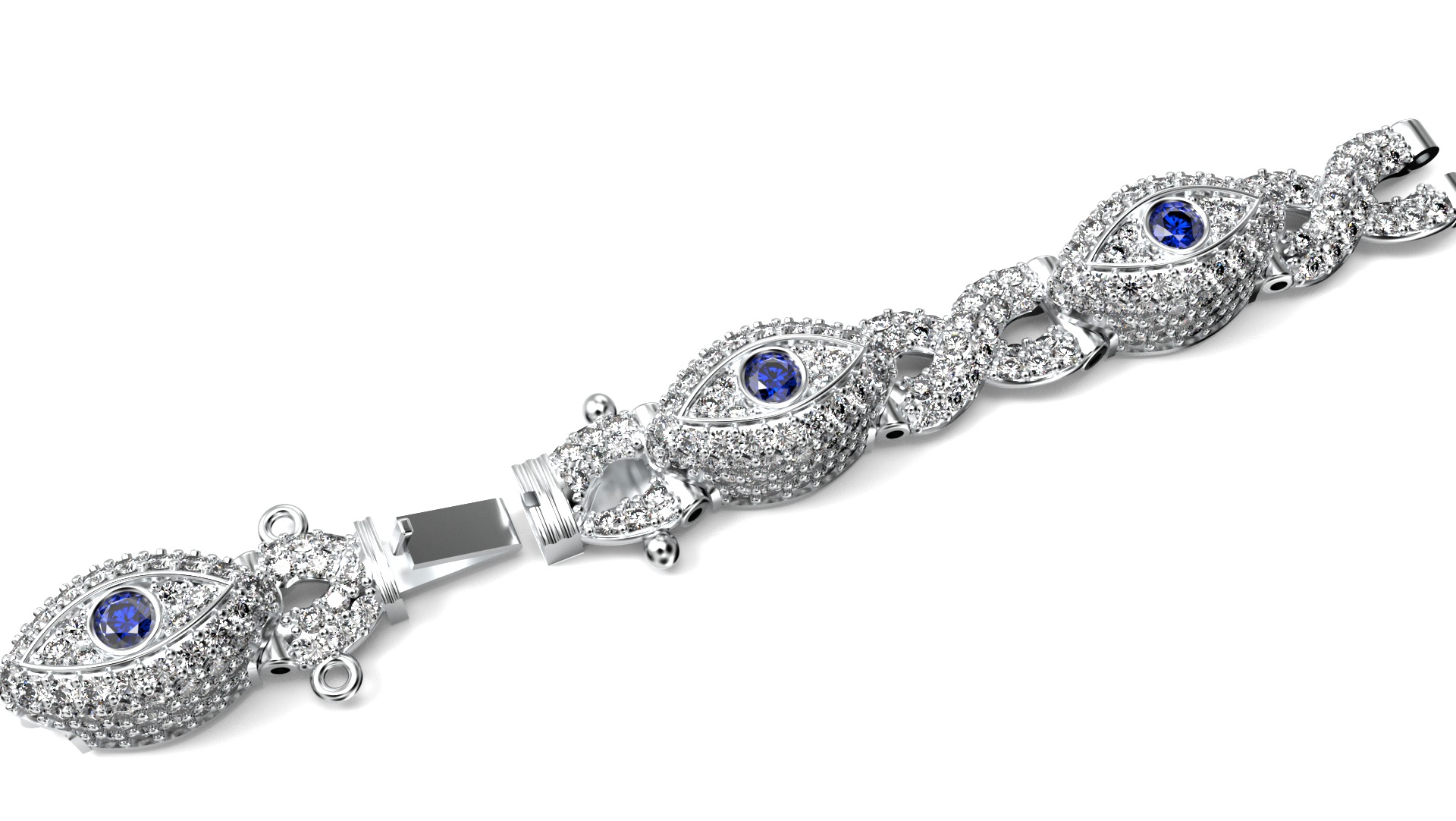 hiphop evil eye chain 3D print model_1