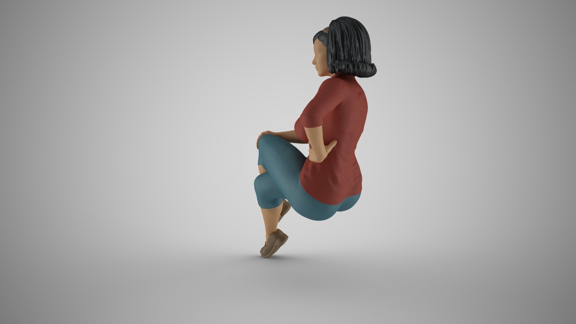 Modern Woman in Past Times 3 3D print model_9