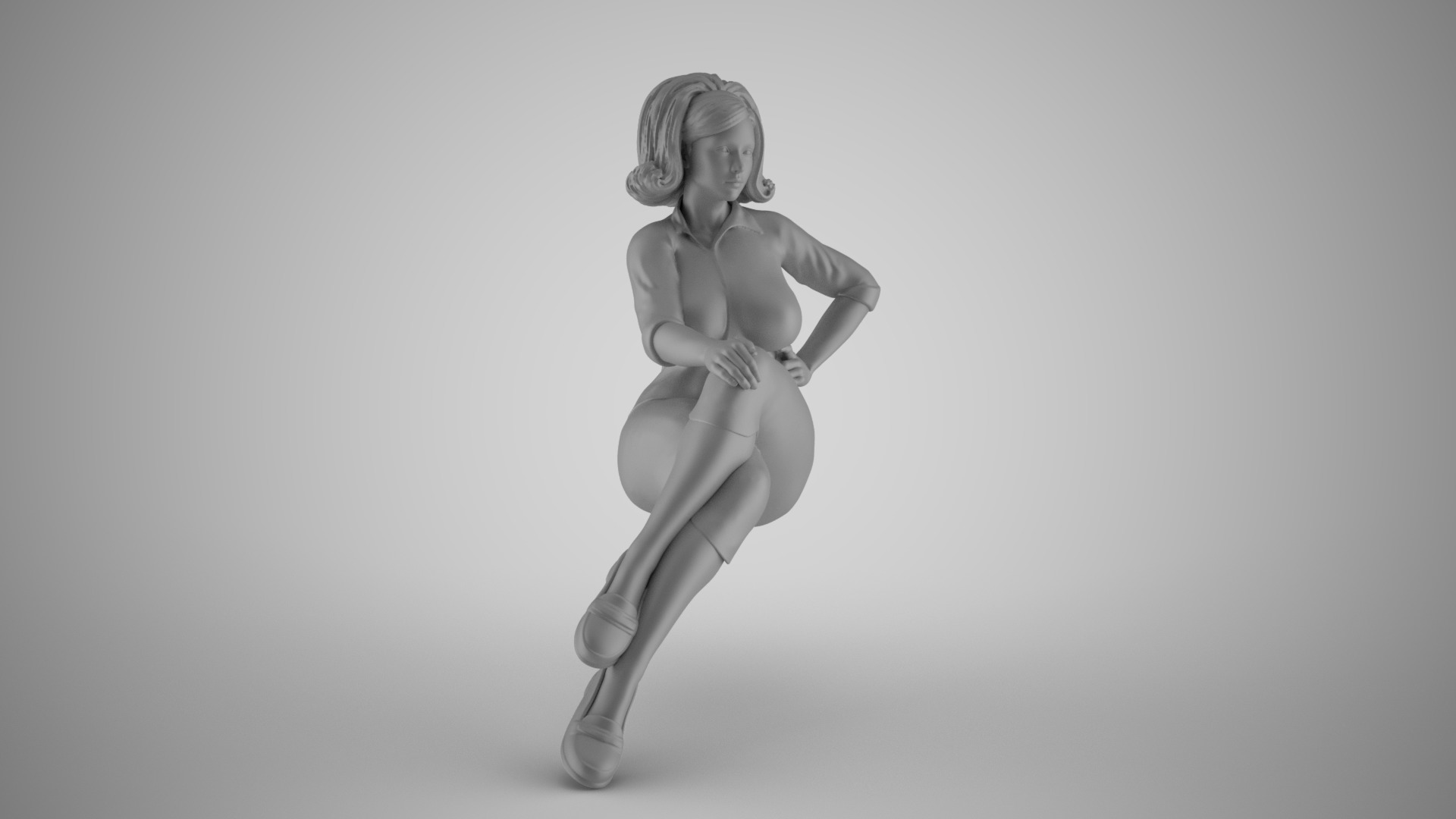 Modern Woman in Past Times 3 3D print model_3