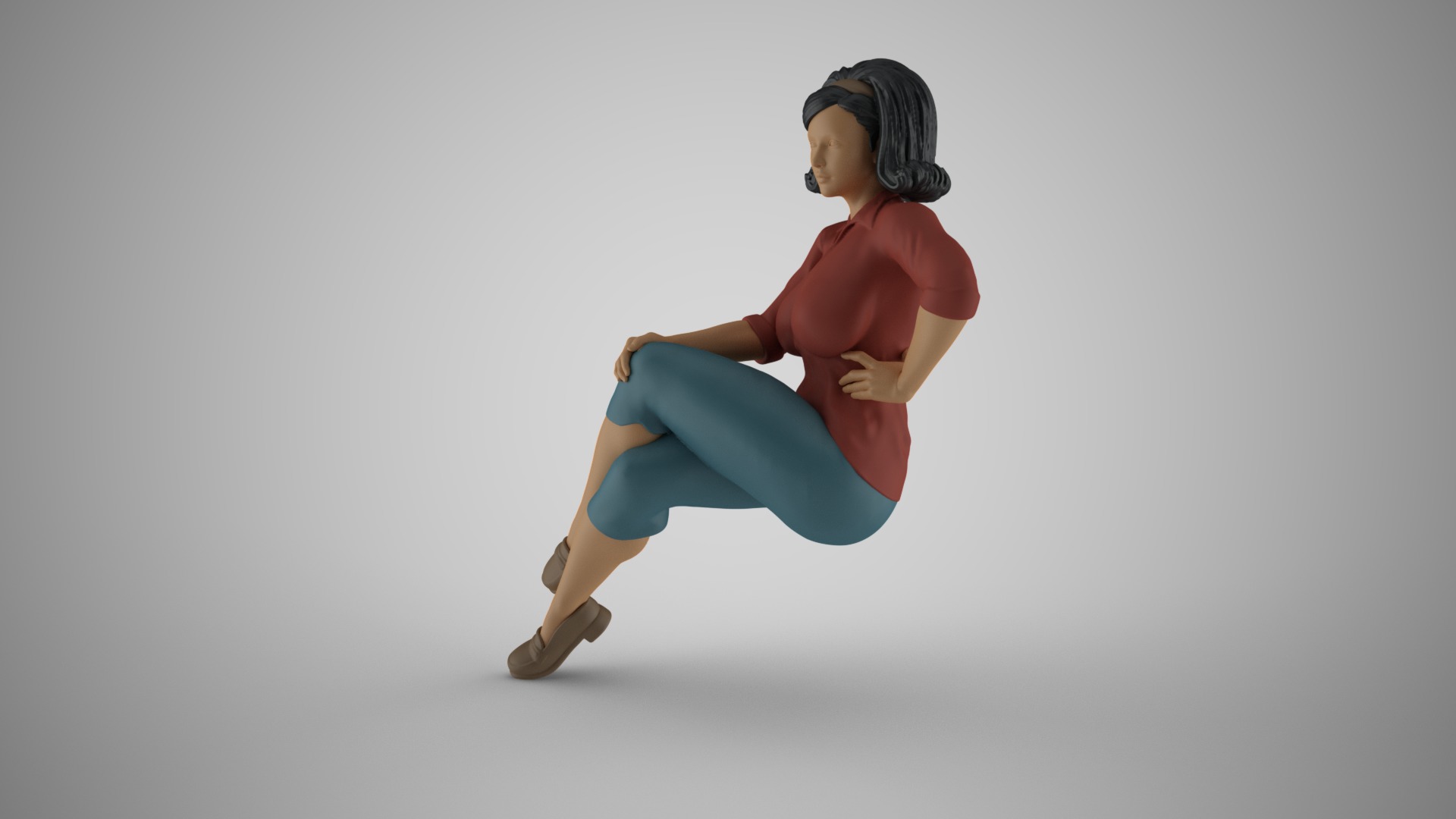 Modern Woman in Past Times 3 3D print model_10