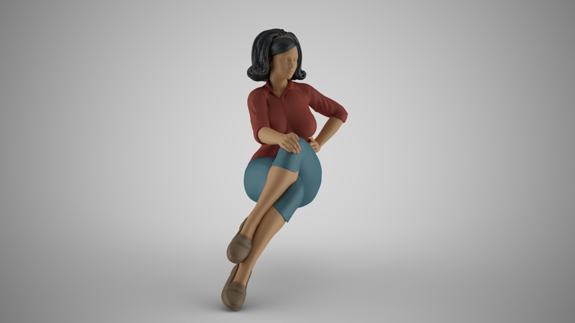 Modern Woman in Past Times 3 3D print model_4