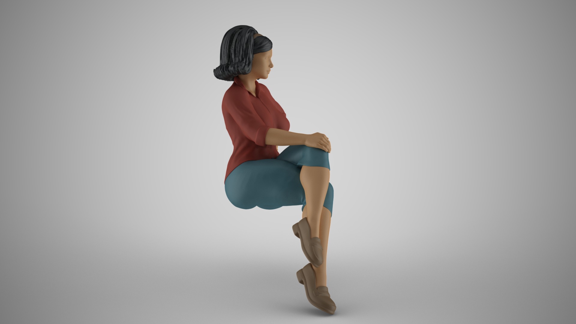 Modern Woman in Past Times 3 3D print model_5
