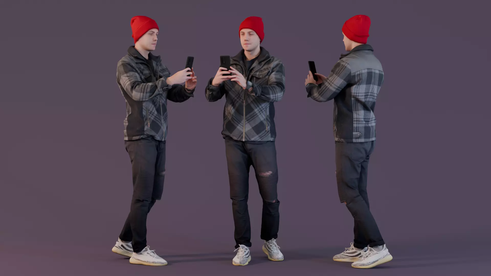 Let me take a photo - Man Taking a Photo in Casual Streetwear 3D model_0