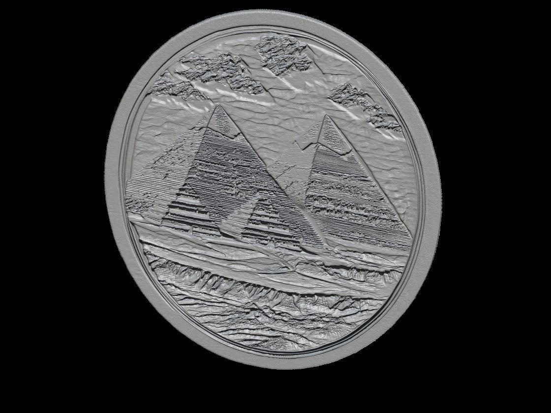 Egyptian Pyramids Medallion Relief 3D print model_3