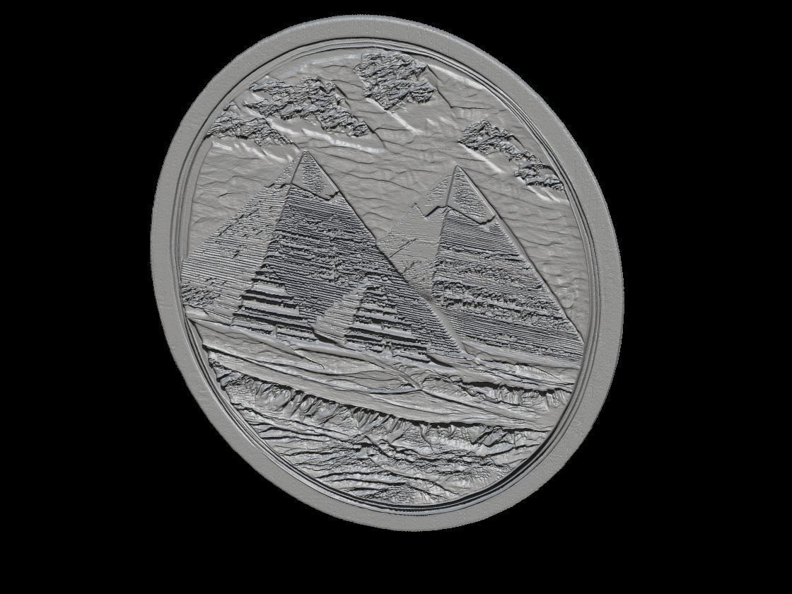 Egyptian Pyramids Medallion Relief 3D print model_5