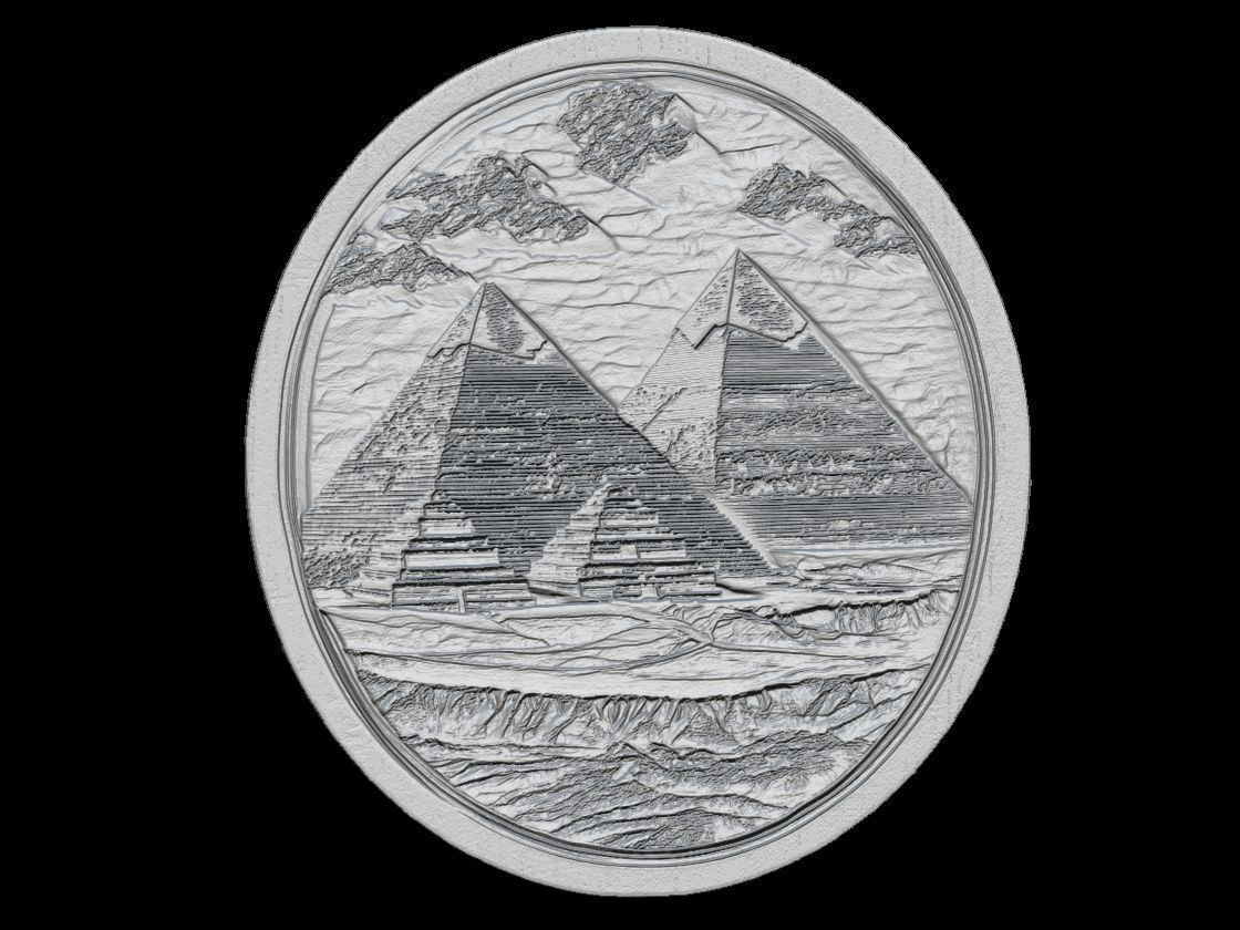 Egyptian Pyramids Medallion Relief 3D print model_1