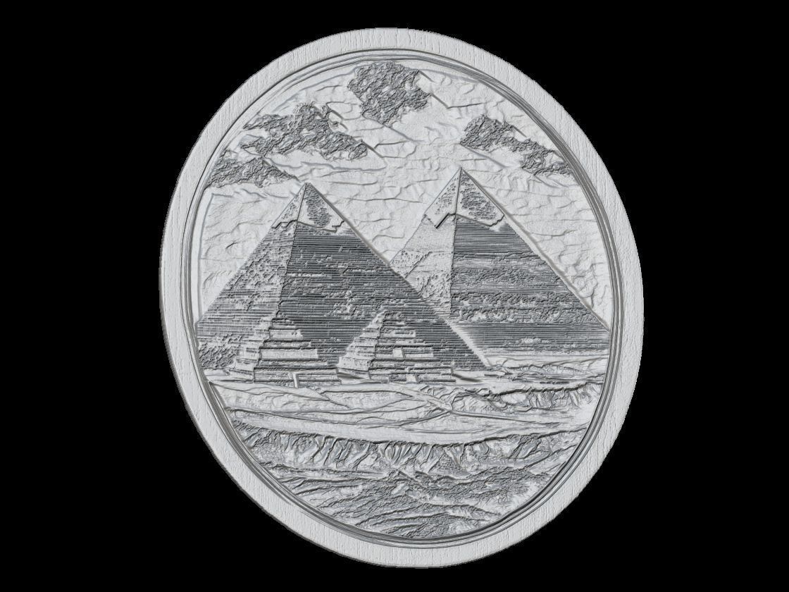 Egyptian Pyramids Medallion Relief 3D print model_2