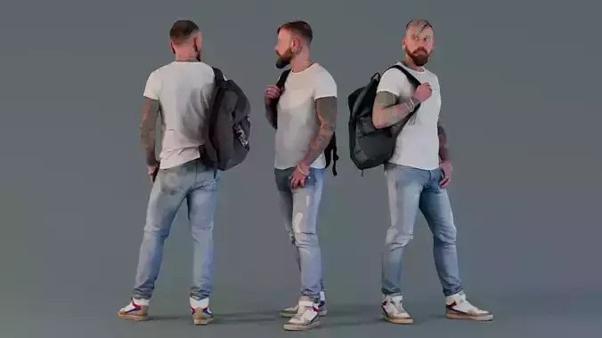 Modern Student 3D model Modern Student 3D model