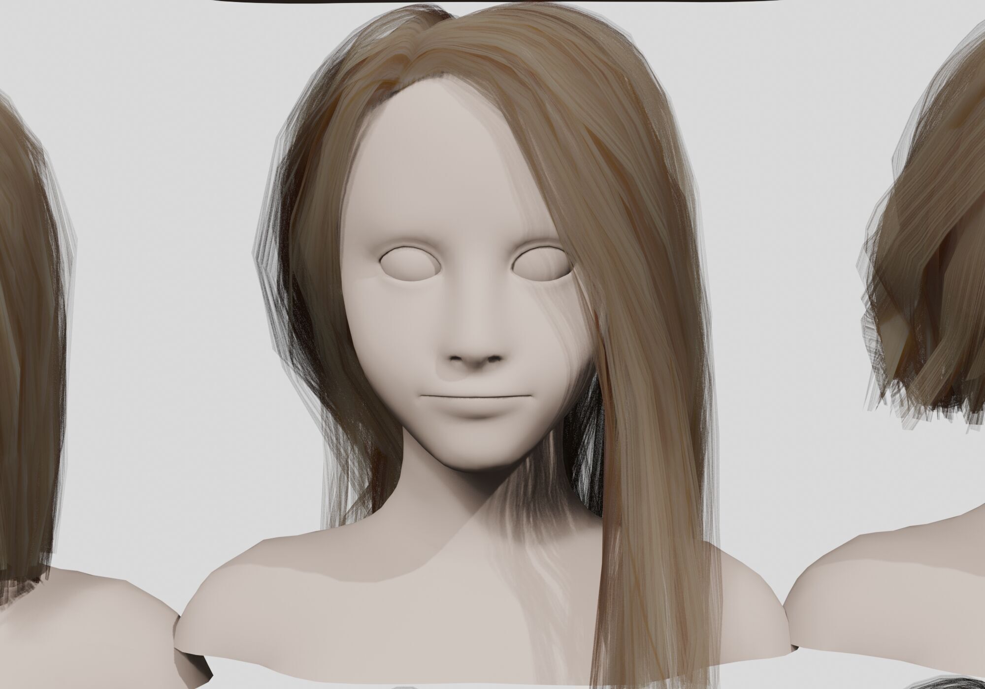 40 Hairstyles collection  Low-poly 3D model_6