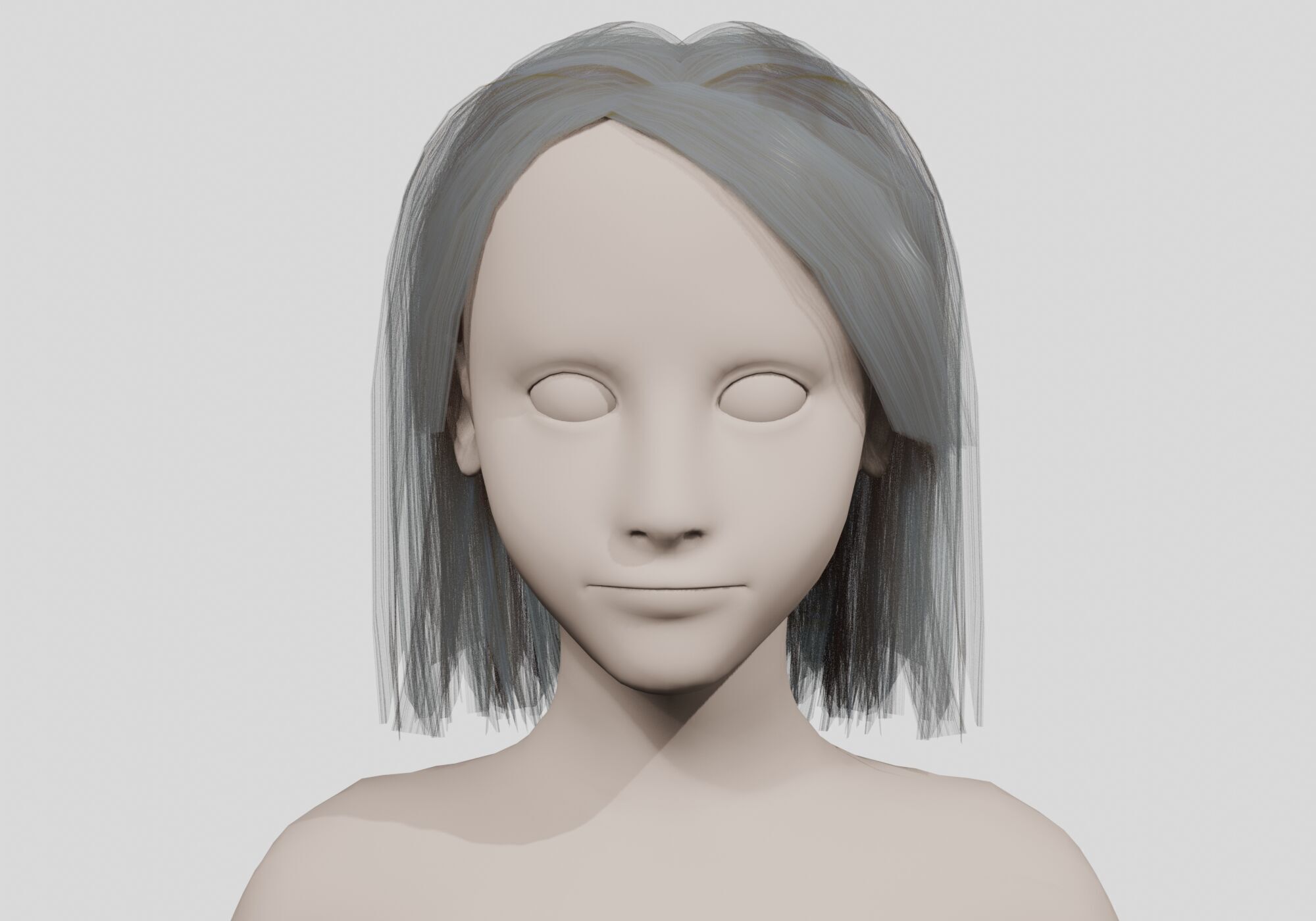 40 Hairstyles collection  Low-poly 3D model_7