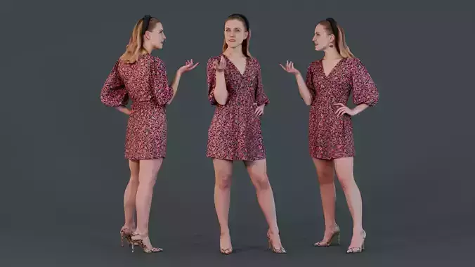 Chic and Confident - Woman in Colorful Dress