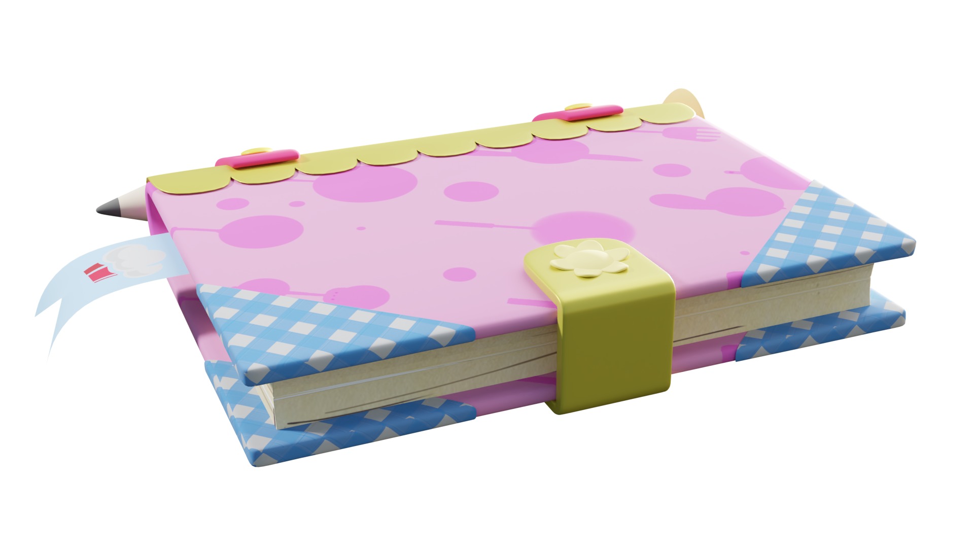 3D Cute Book With Rig 3D model_8