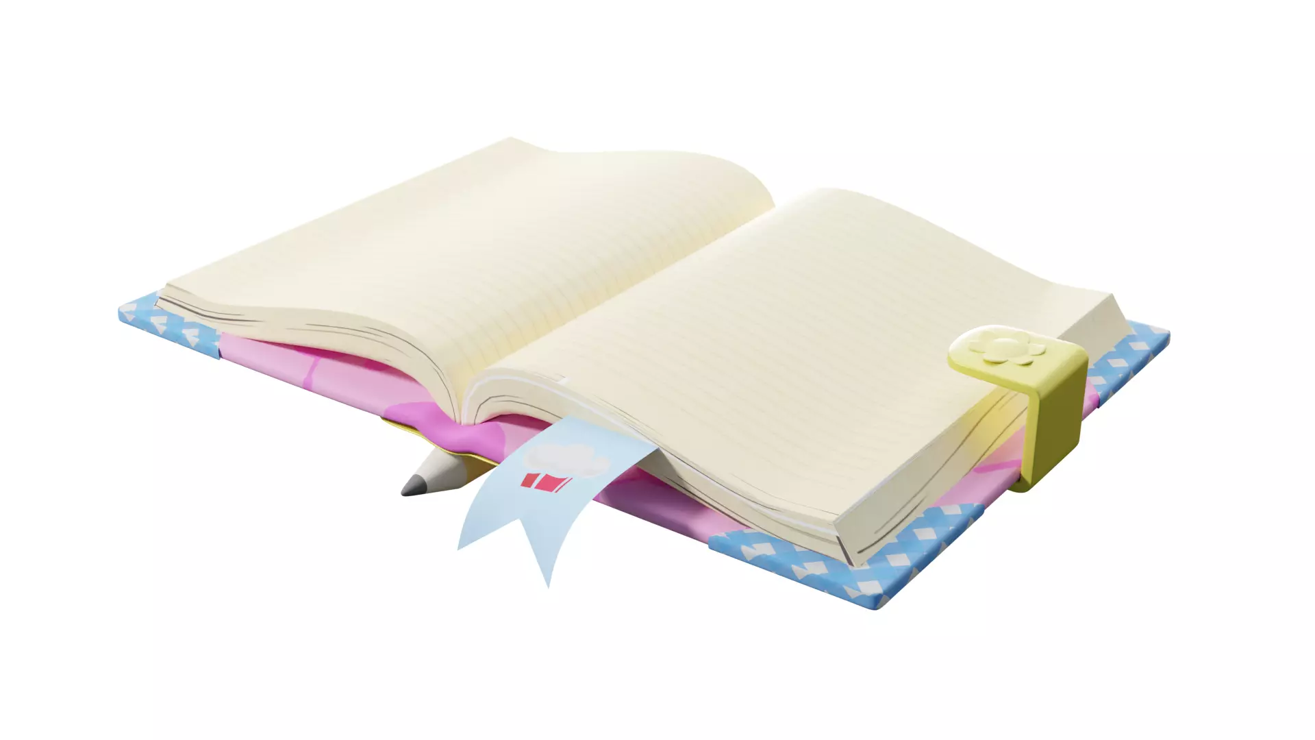 3D Cute Book With Rig 3D model_0