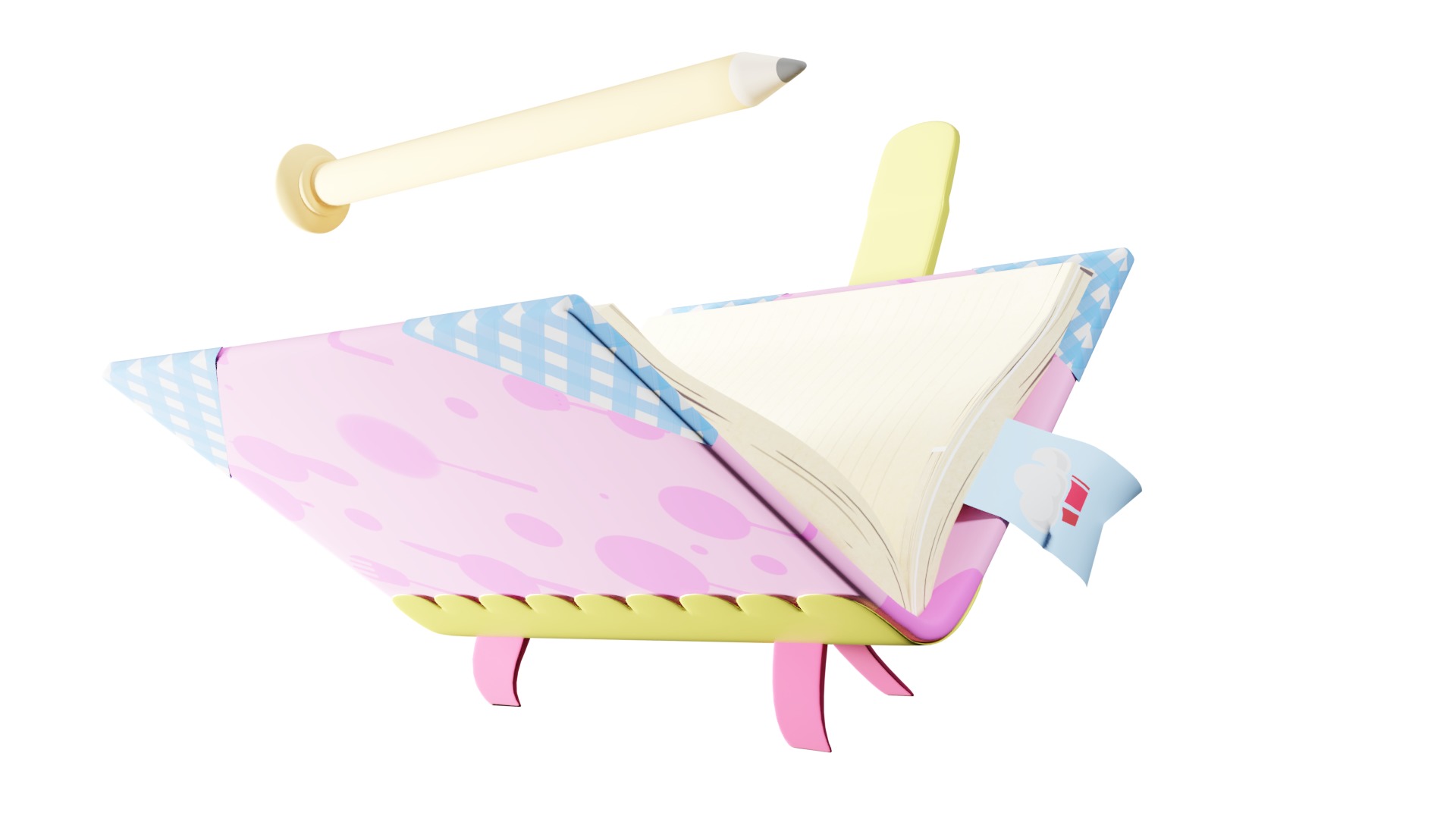 3D Cute Book With Rig 3D model_6