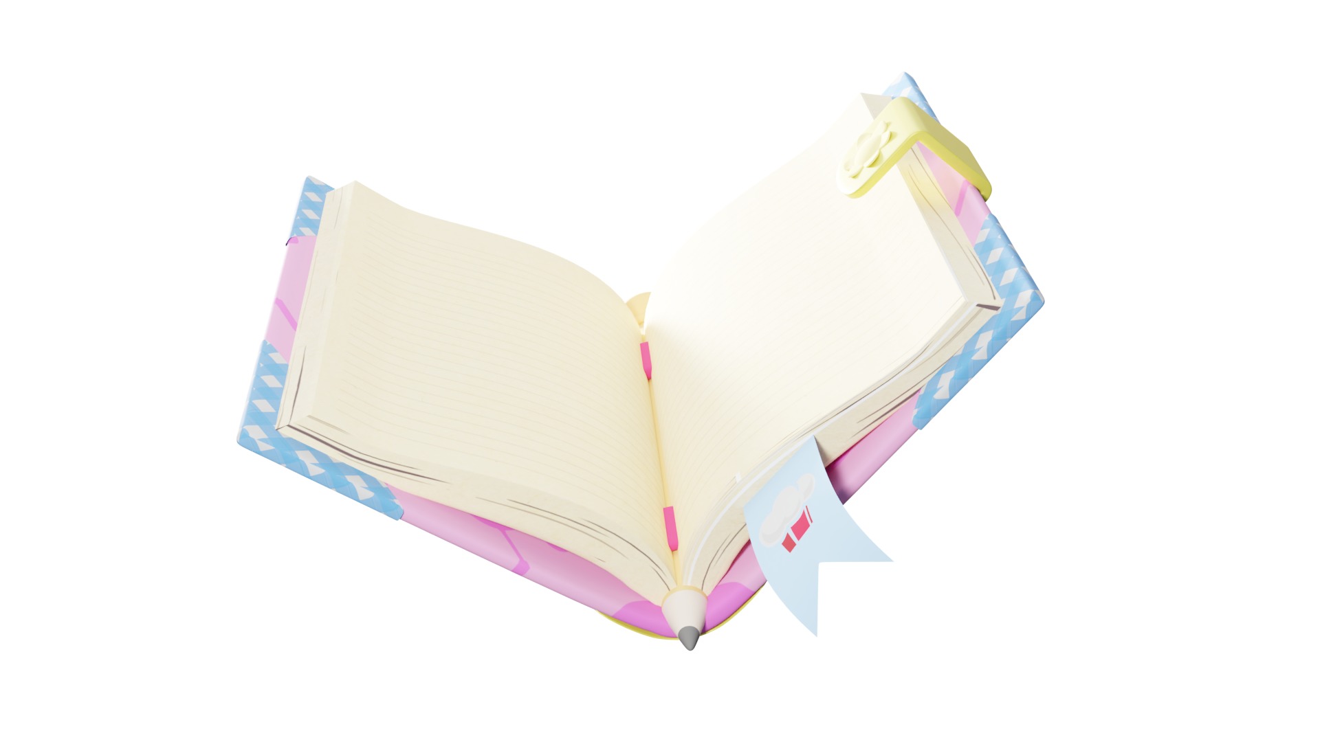 3D Cute Book With Rig 3D model_5