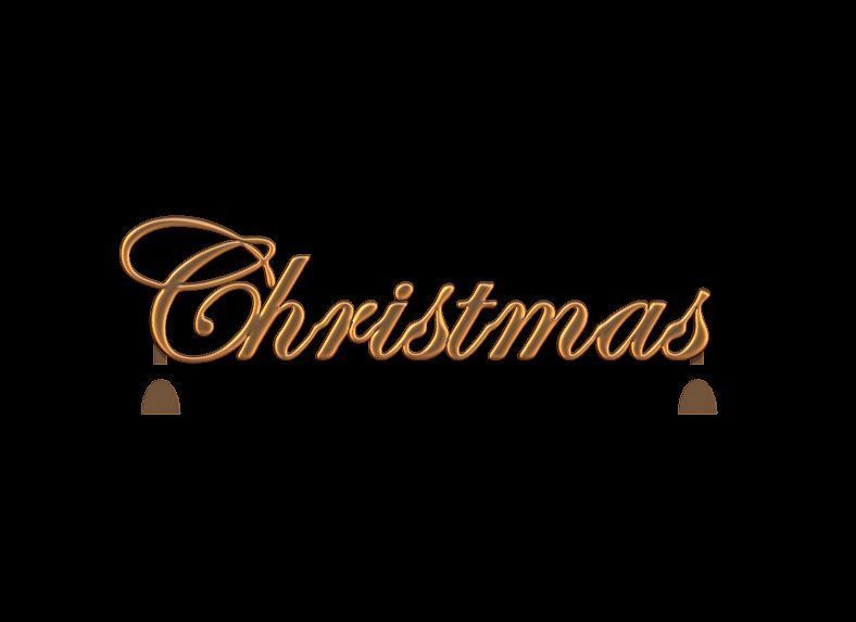 Christmas text showpiece 3D print model_2