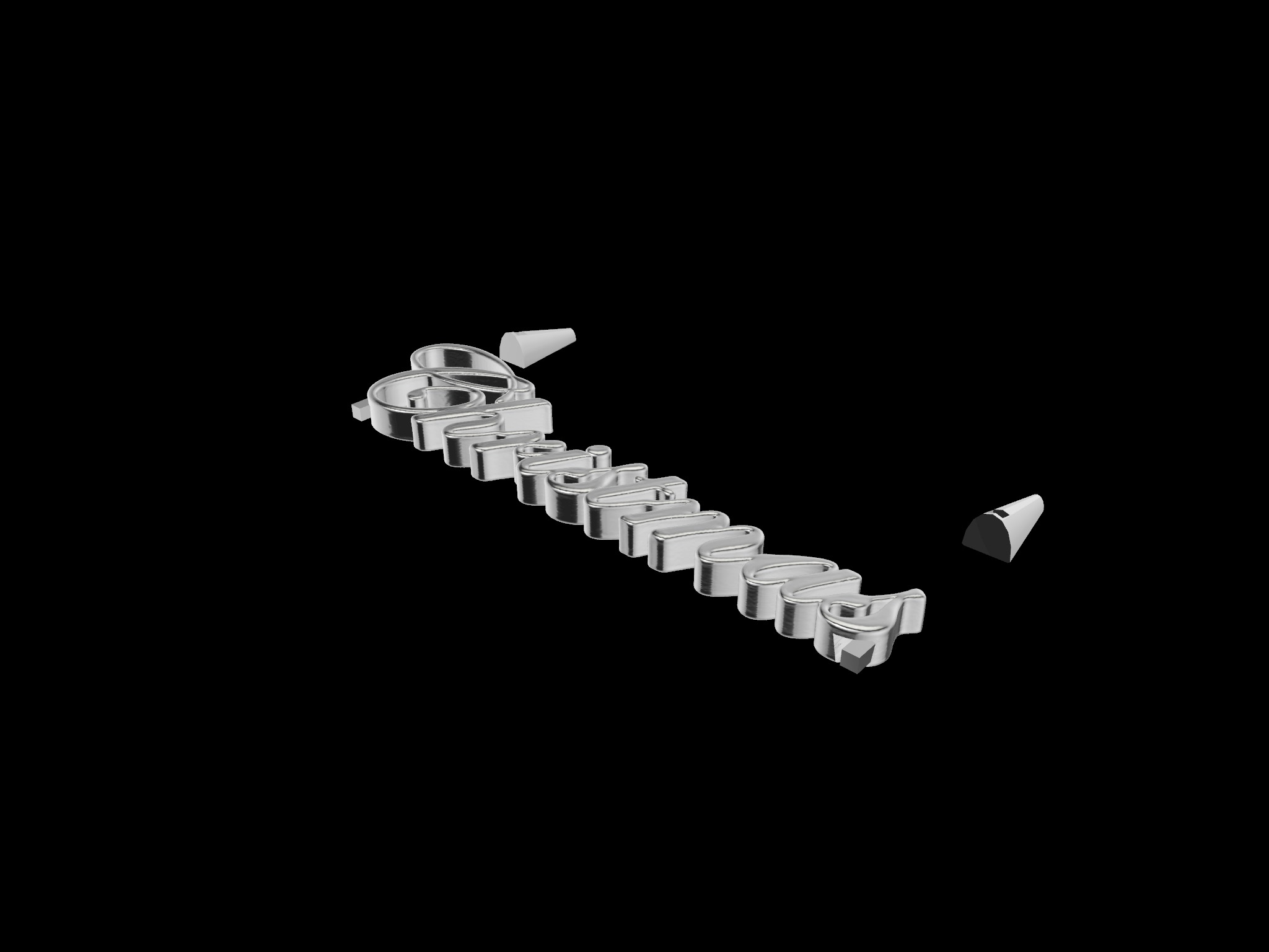 Christmas text showpiece 3D print model_9