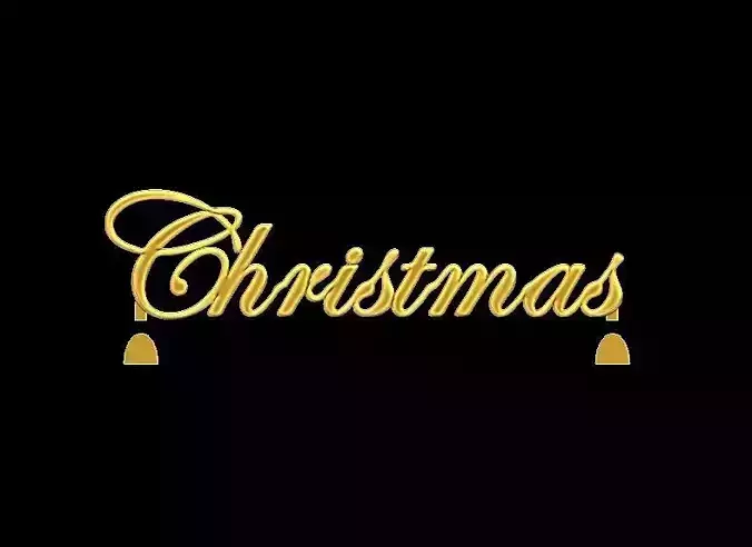 Christmas text showpiece 3D print model