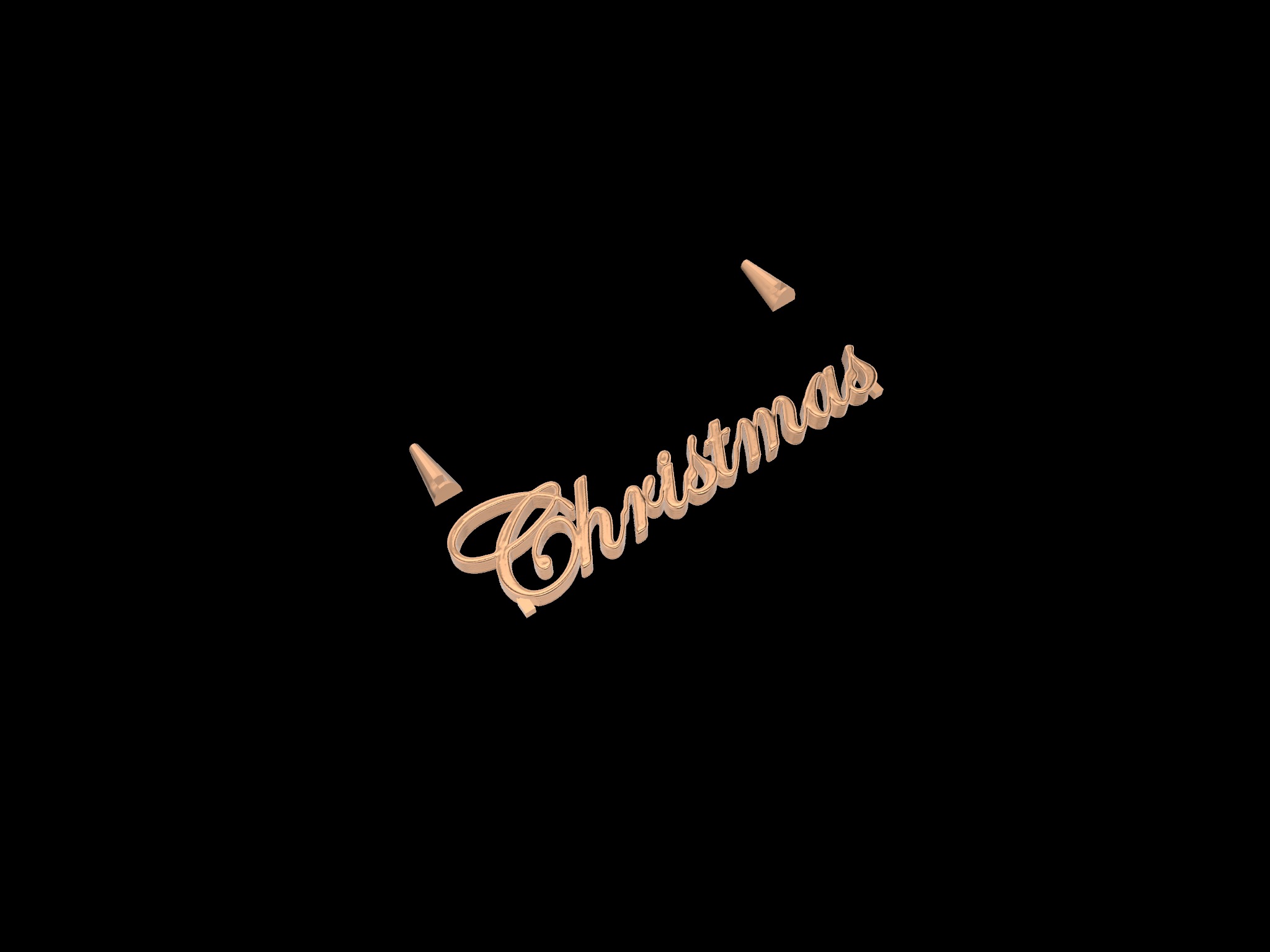 Christmas text showpiece 3D print model_7