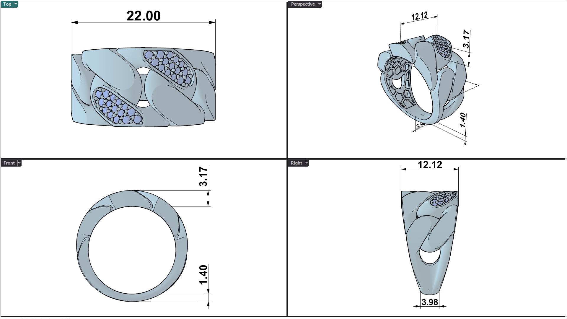 Midnight Sparkle Ring Free 3D print model_2