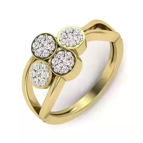 Women Diamond Ring 3dm STL  Render Details - PR-205 DIA