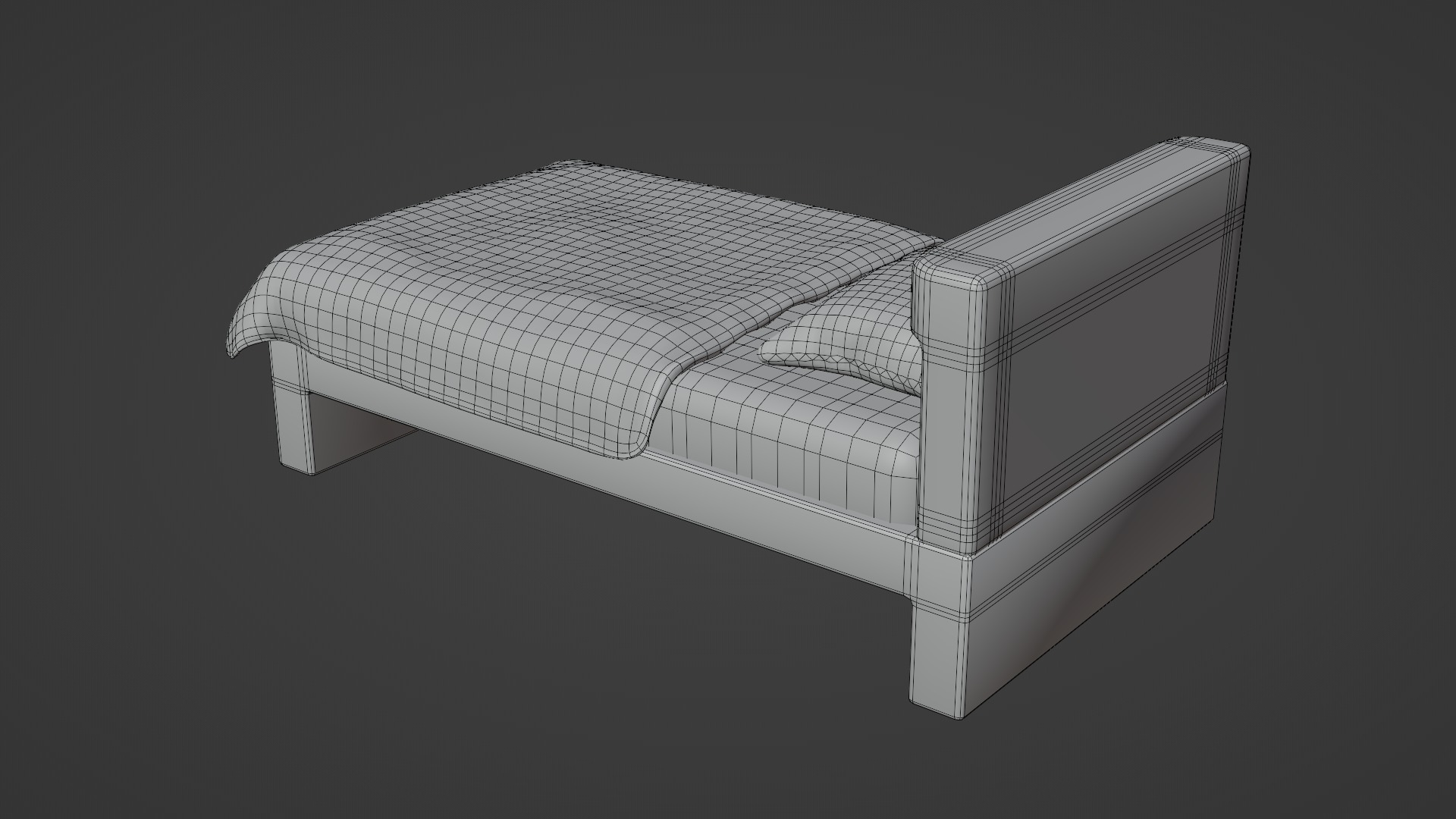 3D Cartoon Mattress Set With Rig 3D model_11