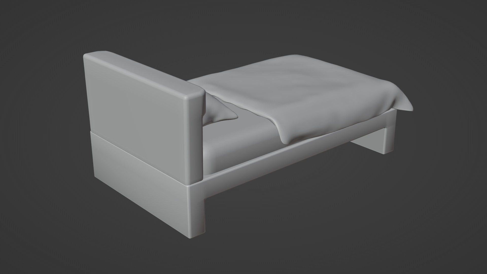 3D Cartoon Mattress Set With Rig 3D model_14