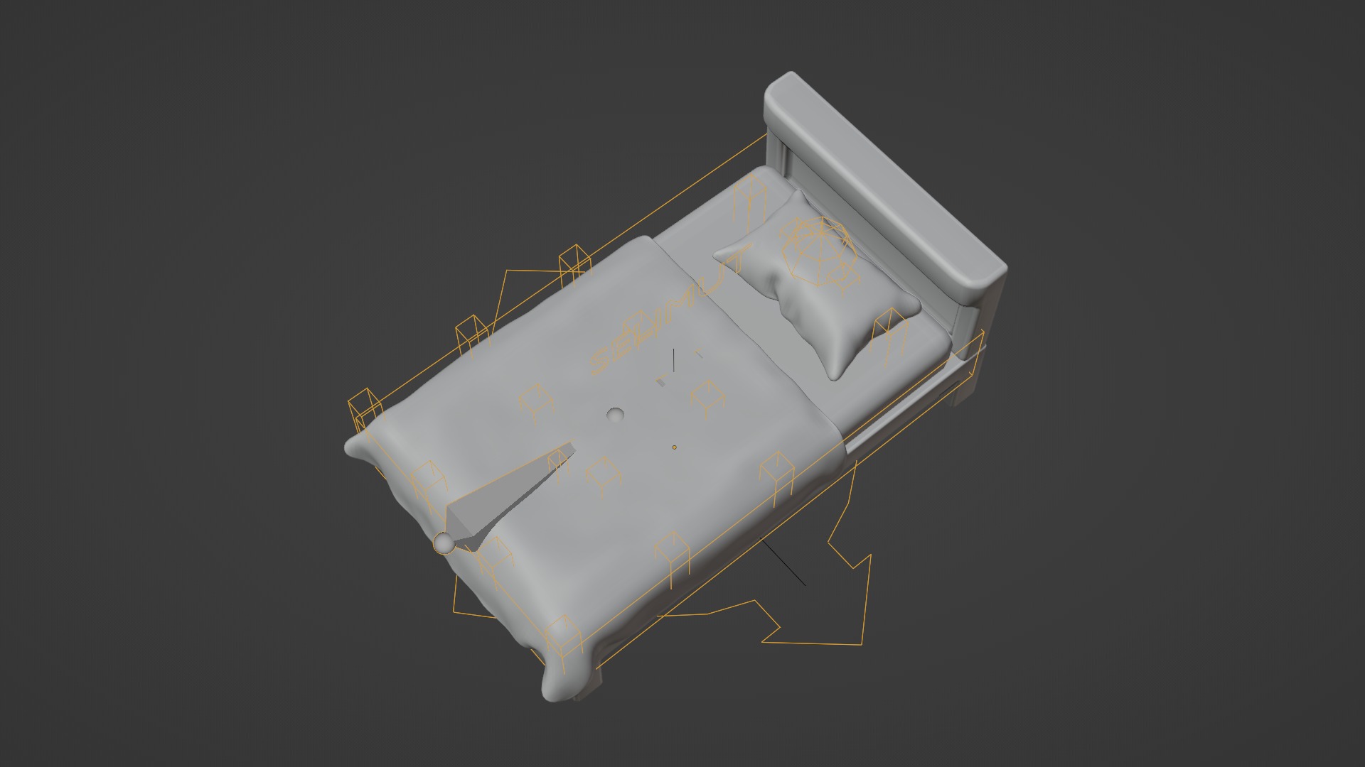 3D Cartoon Mattress Set With Rig 3D model_7