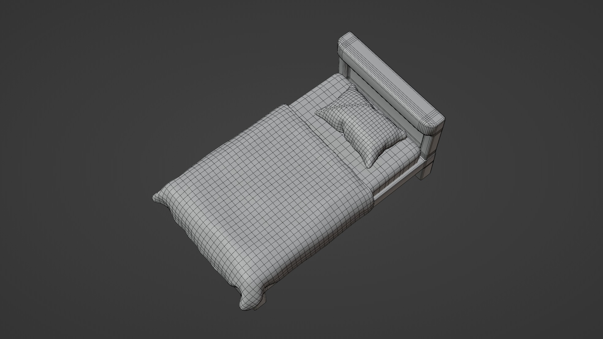 3D Cartoon Mattress Set With Rig 3D model_16