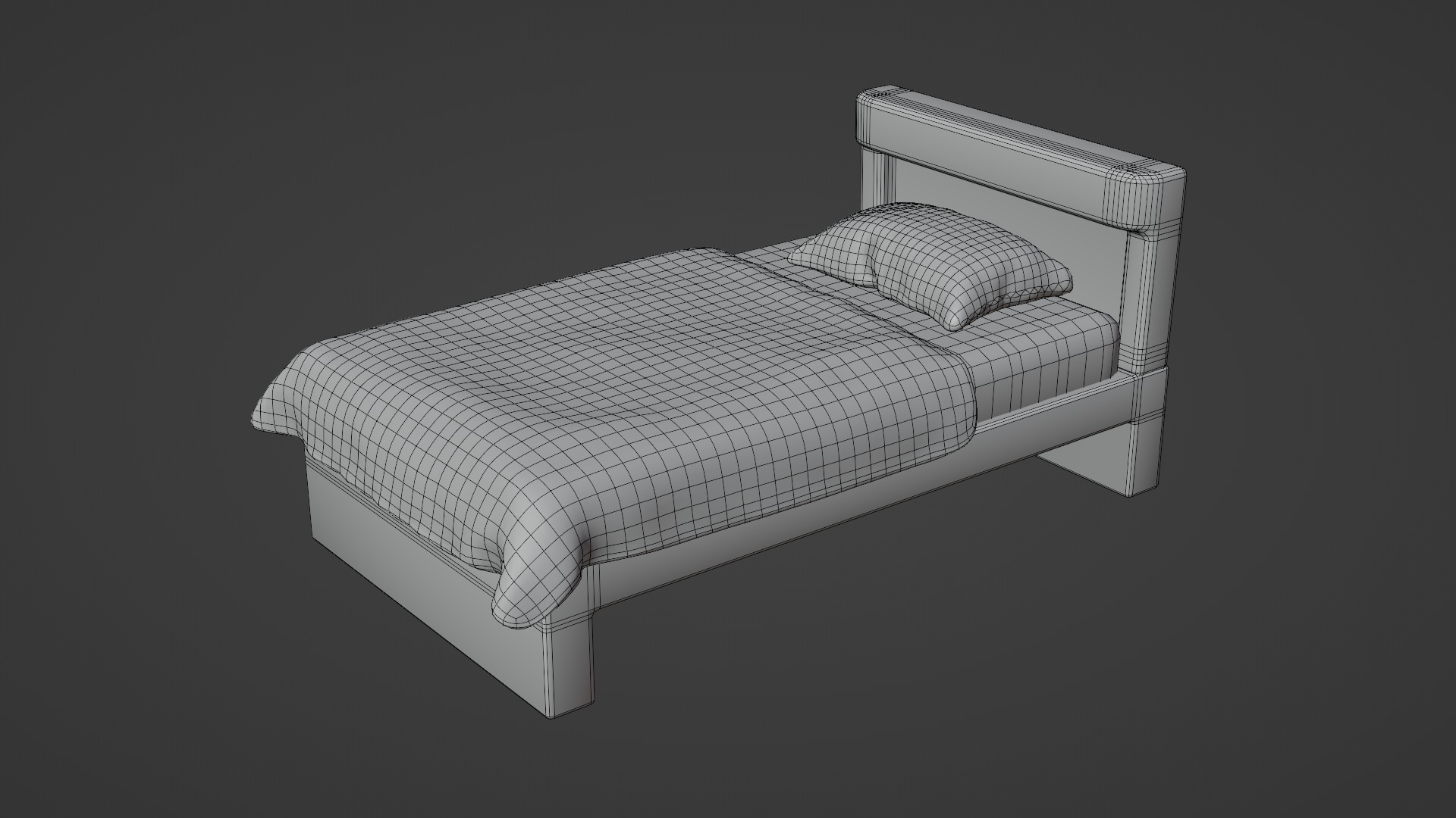 3D Cartoon Mattress Set With Rig 3D model_17