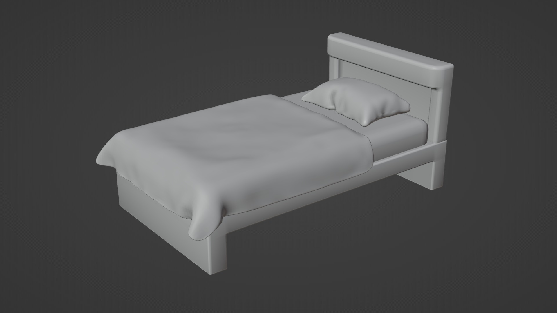 3D Cartoon Mattress Set With Rig 3D model_5