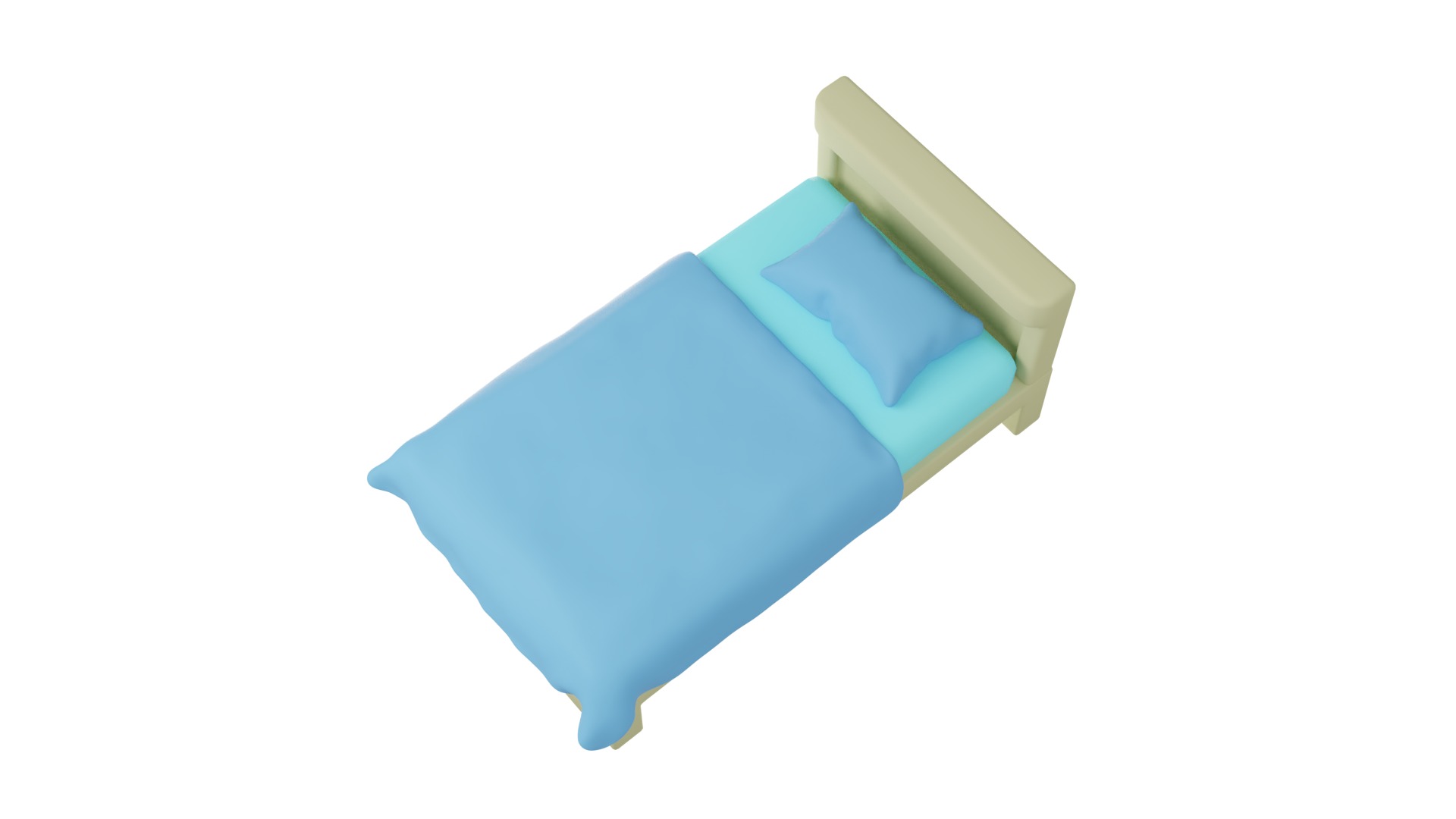 3D Cartoon Mattress Set With Rig 3D model_1