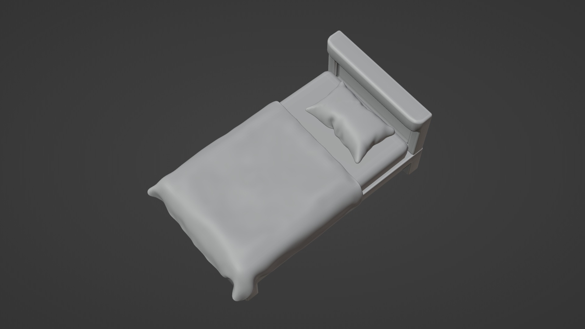 3D Cartoon Mattress Set With Rig 3D model_8