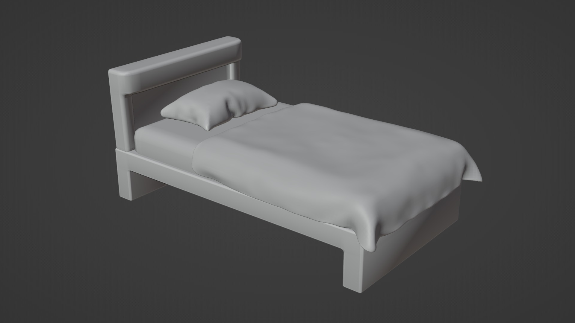 3D Cartoon Mattress Set With Rig 3D model_18