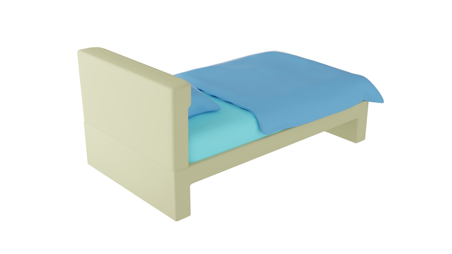 3D Cartoon Mattress Set With Rig 3D model_4