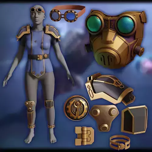 Enforcer Vi GAS MASK Arcane cosplay armor Accessories 3D print model Enforcer Vi GAS MASK Arcane cosplay armor Accessories 3D print model